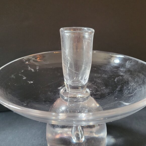 Vintage Steuben Teardrop Candlestick Holders Set Of 2 Elegant Design - Picture 6 of 12